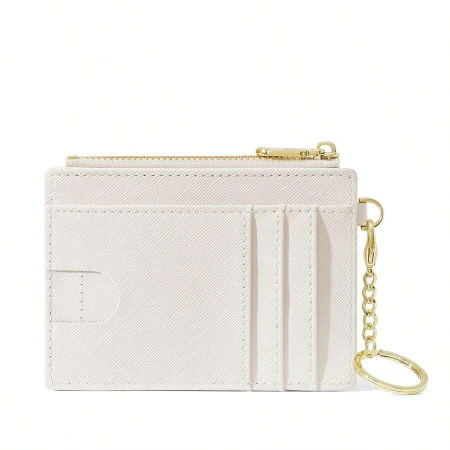 Fashion Cardholder Simple & Stylish Cardholder Compatible With Cards And Lipsticks With And Zipper Pocket Multifunctional And Portable Suitable Daily Commute Anniversary Birthday Suitable Both Male And Female White Collar Workers Wallet Card Holder Card Holder Wallet Business Card Holder Credit Card Holder Id Card Holder Card Holder Women Women Wallet Wallet Keychain Card Wallet - 黑色 - 查看 1