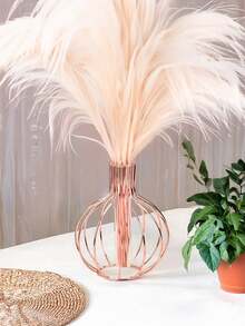 1 Bình hoa dây kim loại rèn thủ công - Hình cầu hở hình học tối giản hiện đại, Bình hoa để bàn thủ công dùng để cắm hoa, Trang trí tiệc cưới/nhà/văn phòng, Bình hoa trang trí phong cách trang trại mộc mạc dùng được cho mọi mùa - Hoa hồng vàng - Xem 9