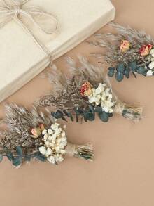 12pcs Boho Dried Flower Bouquet Mini Wedding Handmade Dry Flowers Decor For Vase Crafts DIY Photo Boutonniere For Men Floral Plant Flower For Bridesmaid Gift Birthday Decor (Colorful)