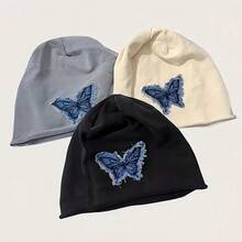 1/3 Piece Blue Denim Moth Embroidery Patch With Fringed Details - Fashion DIY Clothing Accessories For T-Shirts, Jeans, Hoodies And Bags, Fashion Decorative Sewing Patches For Customizing Your Garments, Embroidery Accessories, Clothing Customization, Worn Edge Design, High Quality Stitching - 3 mục - Xem 4