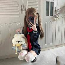 1pc Japanese Style Petite Fitted School Sailor Uniform 3 Pieces Set With Long Sleeve, Collar Tie, Suitable For Casual Wear Or Photo Shoot - Multicolor - View 2