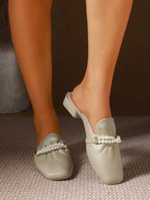 Zapatos de vestir y mules de unicolor de moda con hebilla de metal 2025 Nuevo