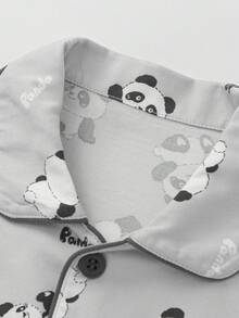 Balabala Conjunto de pijama para bebé 2025 Otoño - Ropa de uso en casa y al aire libre con estampado total - tono gris - Ver 3