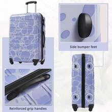 MERAX Hardshell Luggage Sets 3 Pcs Spinner Suitcase With TSA Lock Lightweight-20"+24"+28" Luggages,Blue - 藍色 - 查看 6