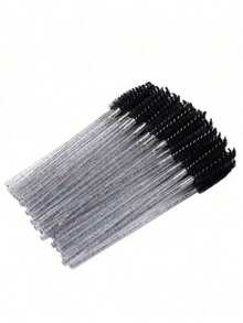 50/100 件一次性黑色睫毛刷睫毛膏棒睫毛眉毛刷迷你化妆刷 - 黑色 - 查看 11