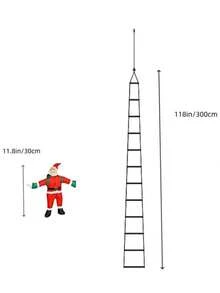 1pc Christmas Santa Claus LED Stair Light - 3 Meters Long 12-Level Multi-Color Stair Decor, Multicolor Lighting, USB Powered, 8 Flashing Modes, Durable Plastic Indoor/Outdoor Holiday Party Decor, No Battery Needed, Suitable For Home, Garden, Window And Party