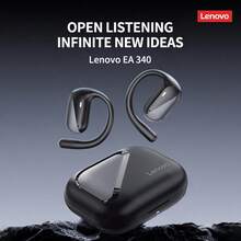 Lenovo Earbuds EA340 Bluetooth Wireless Earbuds TWS Hanging Ear Style Earphone Bluetooth 5.4 Touch Control Long Battery Life With Mic