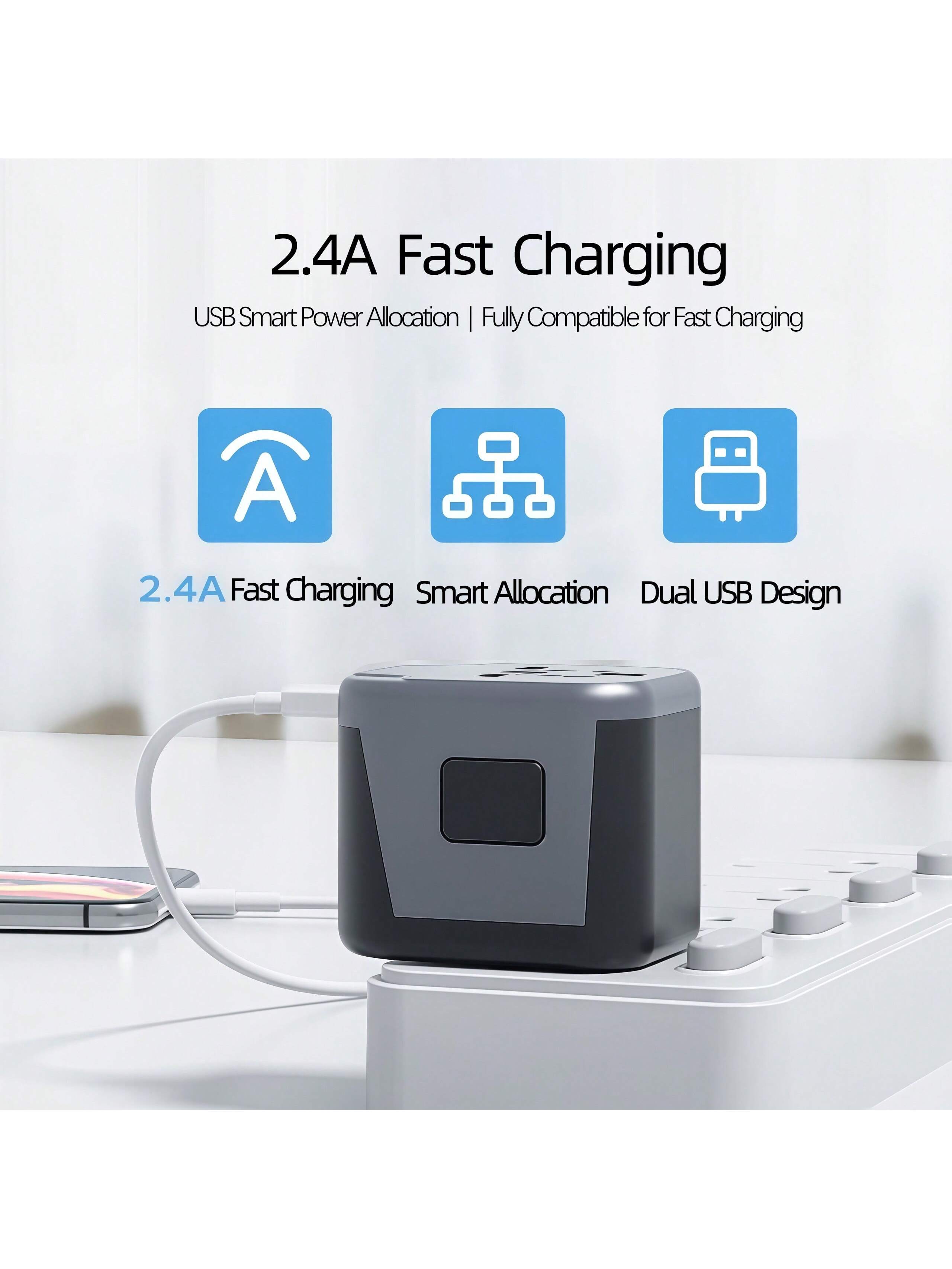 PHILIPS محول السفر العالمي محول القابس الدولي شاحن...