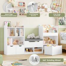 Toy Storage Cabinet, Toy Storage Rack, Montessori Children's Bookcase, Children's Toy And Bookcase, Children's Toy Storage Rack, Montessori Bookcase, Children's Bookcase, Children's Bookshelf, Toy Storage Rack - White - View 11