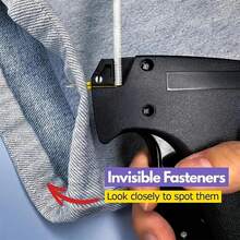 Clothing Needle Gun - Handheld Needle Tag Gun Quick Clothing Fixing Device Sewing Kit Includes 6 Needles, 1000 Fasteners Clothing Repair Sewing Gun Quick Clothing Repair Tool, Clothing Micro Sewing Gun, Quick Repair Quilt Nails, Clothing Edge Wrapping Machine - Sewing Gun + 1000 Glue Needles + 6 Needles - View 5