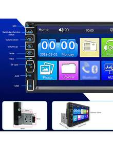 1 件 SEPTON 1 Din 车载收音机 MP5 播放器触摸屏支持汽车镜像链接多媒体播放器支持 SWC/AUX/BT/SD/USB/Mirrorlink/FM/RCA/HD 视频/U 盘适用于 7 英寸通用汽车 - 1 car radio with SWC & camera - 查看 3