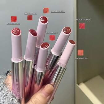 HERORANGE Peach Blossom Mirror Solid Lip Gloss - Moisturizing, High Color Payoff, Long-Lasting, Non-Transferring Lip Tint. Suitable For Makeup, School, Travel, Wedding, Cosplay, Valentine's Day, Halloween, Christmas