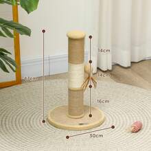 PawHut Cat Scratching Post With Jute Sisal Rope Toy Ball, 47cm, Tall Brown - Brown - View 5