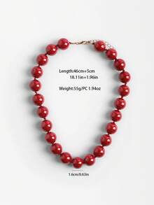 1 pieza Collar de cuentas de plástico acrílico con nudos de estilo bohemio y diseño geométrico redondo, joyería hecha a mano, versátil