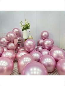 60Pcs Metallic Pink Balloons 5Inch Shiny Chrome Light Pink Balloon Light Purple Metallic Party Balloons Small Pink Chrome Helium Balloon For Birthday Baby Bridal Shower Wedding Party Decoration - Multicolor - View 1
