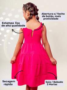 Young Girls Dresses - Hot Pink - View 6