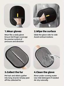 1pc/2pcs Pet Hair Remover Set, Includes Pet Static Electricity Removing Gloves, Double-Sided Brush, Hair Removal Tool, Cat Grooming Gloves, Brush, Christmas Gift, Dog Toys, Pet Supplies, Lint Roller, Dog Accessories, Pet Hair Removal Tool - Multicolor - View 6