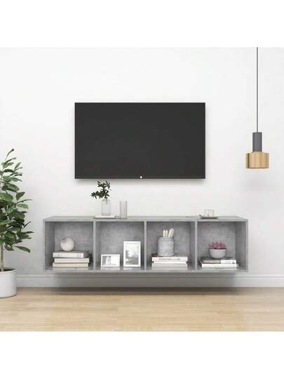 VidaXL TV Wand Unit 37x37x142.5 Cm Finished Wood Concrete Grijs
