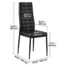 Modern Dining Room Accent Chairs Set Of 6, Upholstered Leather Side Chair For Dining Tables, Space-Saving Kitchen Table Chair With Thick Cushions And Metal Legs, Black - Leather art 6-piece set black - 查看 11