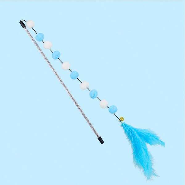 1 Stück Katzen-Fee Spielangel | Feder & Glöckchen Design, funkelnde Dekoration | Interaktives Spielzeug für Katzen in Innenräumen | Spielzeug zur Bewegung und Langeweilebekämpfung für Kätzchen