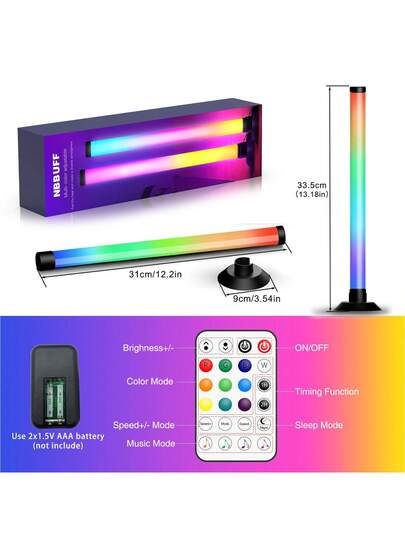 NBBUFF RGB+IC Verlichting Bar, Slimme LED Night Home 200+ Scene Modes 16 Million s, Three Control Modes, Dynamic Music Sync Mode, Lamps Bedroom PC TV Backlight, view 10