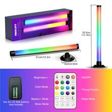 NBBUFF Set de 2 tiras de luces LED RGB+IC, luz nocturna inteligente, decoración del hogar, talla grande de 200 modos de escena y 16 millones de colores, 3 modos de control, modo de sincronización de música dinámica, adecuado para dormitorio, computadora, iluminación trasera de TV, bar, decoración de Navidad y Año Nuevo - Corto - Ver 11