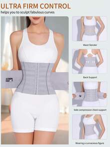 MISTHIN 1 Stück Damen Grau Mesh atmungsaktiver Taillenformer, Bauch- und Büstenformer, Bauchkontrolle Schlankheits-Körperformer - Grau - Übersicht 8