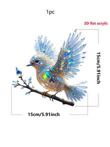 1 buc-2D drăguț pasăre colorată fereastră agățat, pandantiv artă pasăre pentru bucătărie living birou, pentru decorațiuni de ferestre agățat toamna animale iubitor coroană semn casă grădină interioară terasă