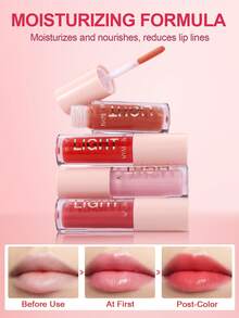 HANDAIYAN Mirrored Glass Moisturizing Lip Gloss Liquid, Shimmery Long-Lasting Hydrating Lip Color, Great Gift For Halloween, Christmas, Autumn/Winter, Fashionable For Women, Makeup, Party, Outdoor Camping