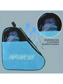 1 حقيبة تزلج، مع حزام كتف قابل للتعديل، سعة كبيرة وتهوية جيدة، لتخزين أحذية التزلج على الجليد والتزلج على الخطوط المتوازية، حقيبة تخزين محمولة وإكسسوارات السيارة