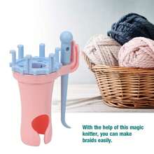 Máquina de tejer manual, telar de cuerda de doble cabezal, agujas de tejer para hilos, herramientas de costura y manualidades DIY, adecuadas para principiantes en costura y artesanos avanzados