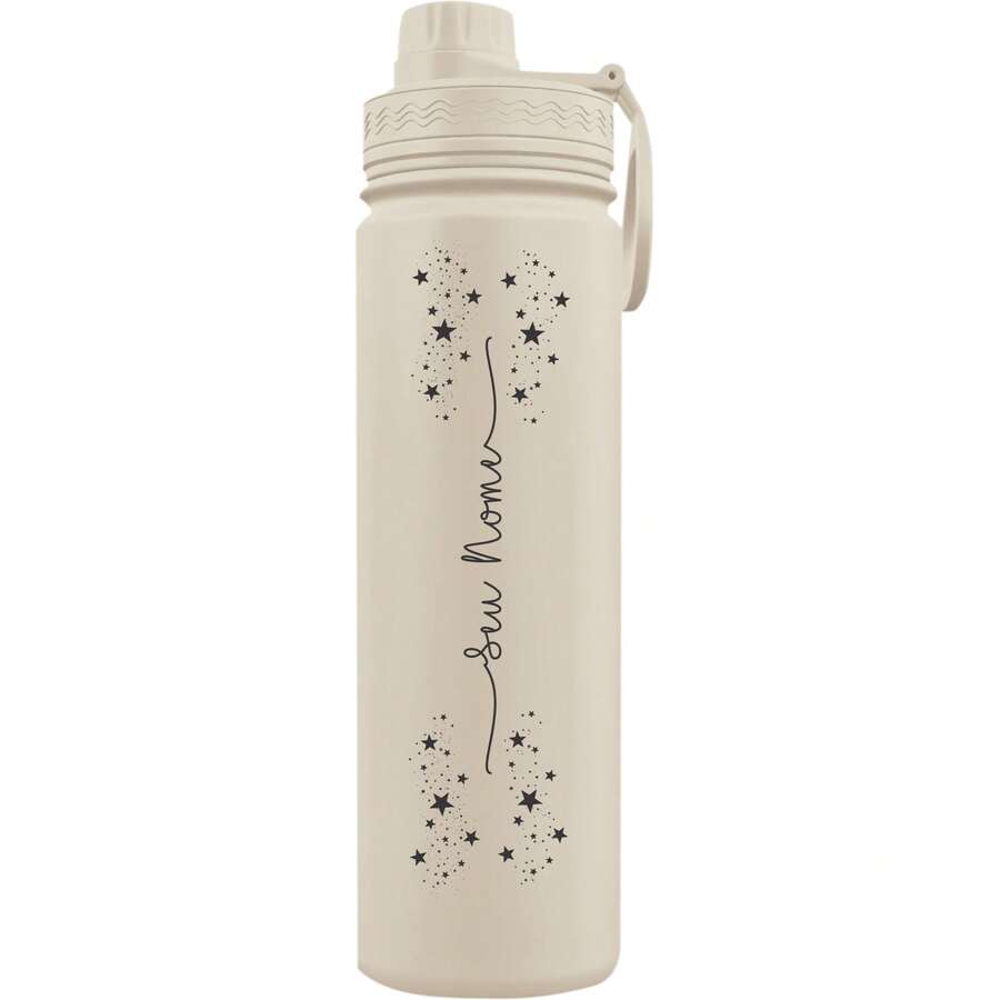 Fresh Thermal Bottle With Personalized Stars Handle With Name - White Nude - View 1