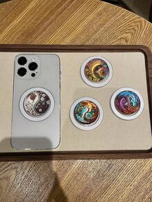 Halloween Funny Phone Stand, Adhesive And Magnetic Options, Dark Style Phone Decoration Accessory, Desktop Stand, Slouchy Stand - Multicolor - View 3