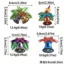 Molde de silicona reutilizable de 4 cavidades con forma de campana navideña, para hacer adornos de árbol de Navidad, llaveros, aretes, decoración navideña y de Año Nuevo para el hogar, regalo de Navidad