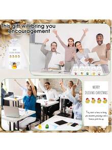 36 Stück/18 Stück Weihnachts-Mitarbeitergeschenk-Set, enthält 12 Stück/6 Stück Mini Gelbe Enten, 12 Stück/6 Stück Dankeskarten und 12 Stück/6 Stück Organzabeutel, Mini Harz Gelbe Enten Figuren mit Weihnachtsmützen, inspirierende Geschenke, Harz Enten für Mitarbeitergeschenke, motivierende Notizkartengeeignet für Kollegen, Freunde, Weihnachts-Mitarbeitergeschenke, Büro-Taschengeschenke, Weihnachtsparty-Gastgeschenke