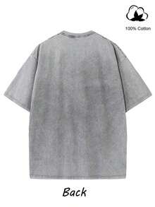 Men's Fashion High Quality Thickened High Quality Washed Retro Street Style Round Neck T-Shirt Top Short Sleeve Men's Off Shoulder Sleeve High Quality 200g Thickened Heavy Weight 100% Pure Cotton Short Sleeve Oversize Made Of Old Pure Cotton Washed Craft Street Feng Shui Washed T-Shirt - Xám - Xem 2