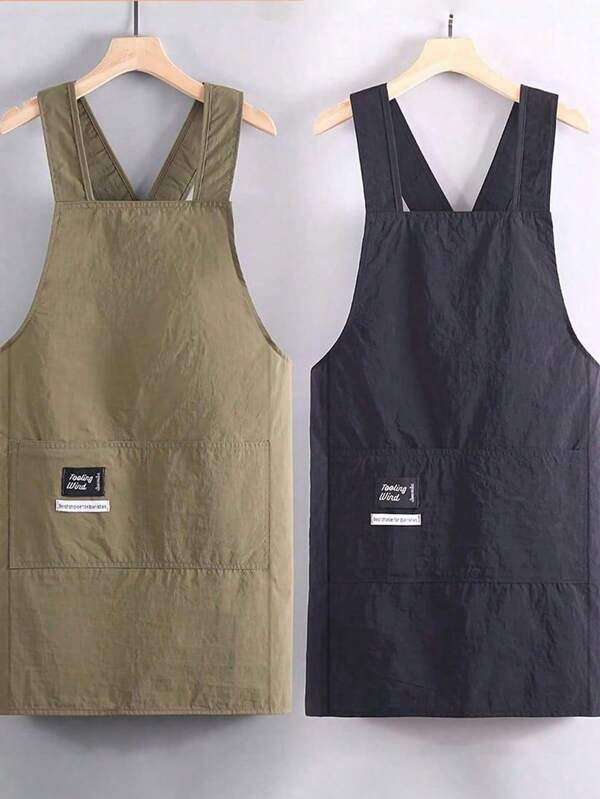 New Cross Straps Sleeveless Apron, Waterproof And Oil Resistant Straps Adjustable For Dining And Coffee Shop Washing Parent-Child Work Apron, Simple Home Kitchen Cooking Work Clothes, Catering Specific Waist Wrap Chef