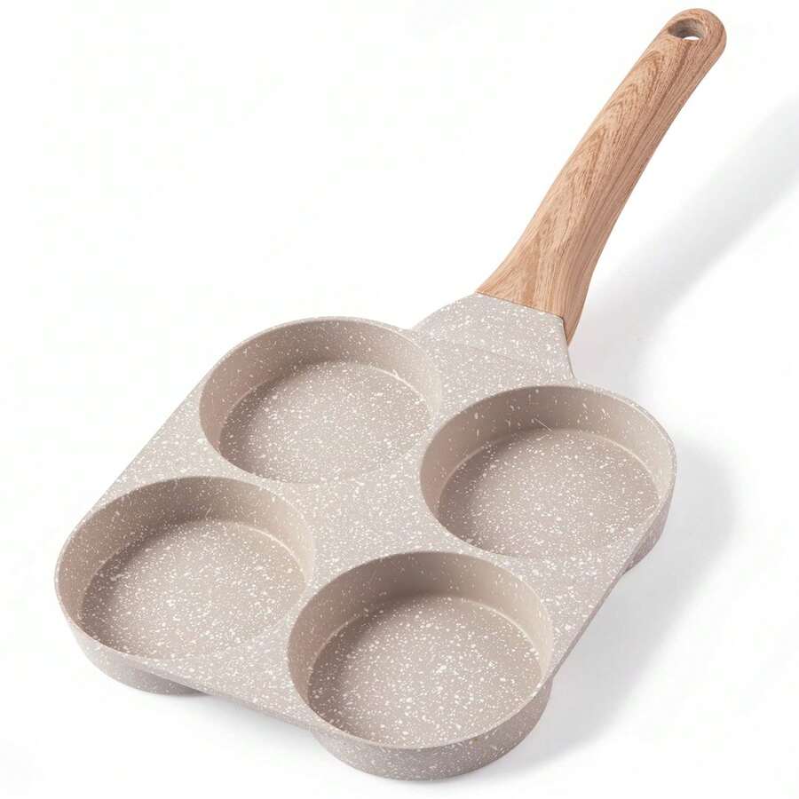 Egg Pan Omelette Pan, 4-Cup Nonstick Omelette Skillet - Pancake Pan And Healthy Egg Cooker Suitable For Gas Stove & Induction Cookware - 米色 - 查看 1