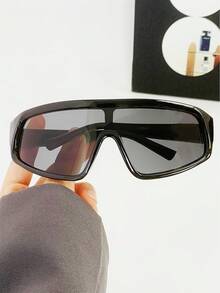 1pc Women's Shield Shaped Sports Eyeglasses, Casual Versatile Outdoor Glasses - 彩色 - 查看 3