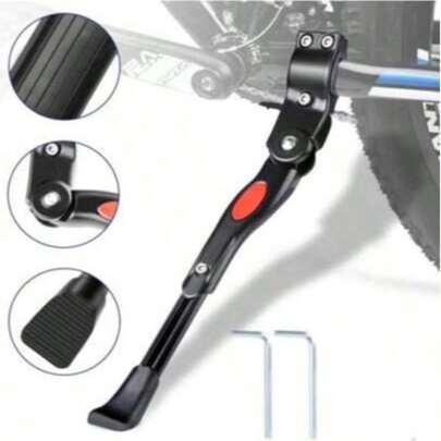 Caballete lateral individual para bicicleta de montaña, 26 cm, de aluminio y acero inoxidable, fácil de montar, universal, para MTB