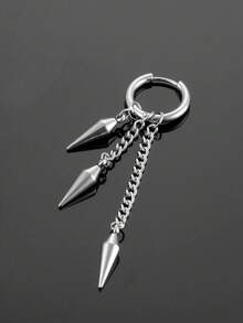 1 pezzo Orecchini pendenti a cono stile gotico punk, orecchini a cerchio in acciaio inossidabile unisex, adatti per uso quotidiano e per feste