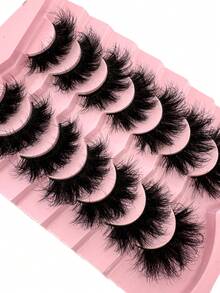 New 2Boxes/14Pairs Of Luxurious Full Strip Lashes - Fluffy, Thick, And Curling Slender False Eyelashes For A Dramatic Cat Eye Look - Daily Wear, Elongated, And Easy To Apply - Black - View 4