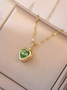 1pc Fashionable Minimalist 18K Gold Plated Heart Pendant Necklace, Elegant Vintage Style Jewelry Gift For Women, Delicate Gold Necklace