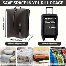 [Space-Saving Compression Bags] Reusable Travel Compression Bag, 1/4pcs Vacuum Storage Bags With Zipper For Space-Saving Luggage Organization - 彩色 - 查看 6