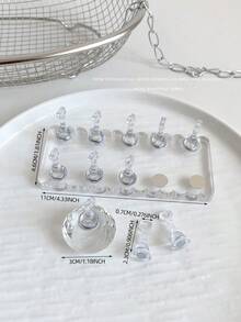 Soporte para práctica de arte de uñas con punta larga de acrílico y cristales, decoración de uñas vintage de flores de resina y cristal, uso en casa y salón, adecuado para madres, hermanas, esposas, amantes, bodas