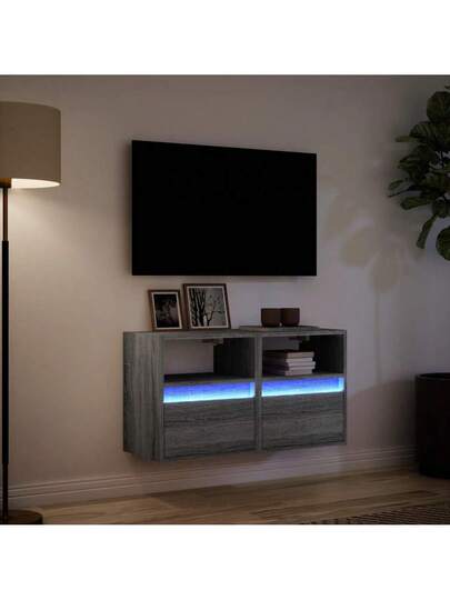 VidaXL TV Units LED Pcs 41x31x45 Cm Grijs Sonoma Oak view 5
