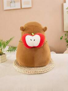 Słodka i wygodna pluszowa kapibara – lalka kapibara z owocami z tyłu, miękki prezent w kształcie kapibary, najlepszy wybór prezentów - Wielokolorowe - Zobacz 11