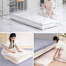 1pc Extra Large Vacuum Compression Bags - 39.37*86.61/70.87/59.06 Inches - Durable Plastic Storage Solution For Home, Dorm, And Moving Space-Saving Needs - Ideal For Seasonal Use, Suitable For Comforters, Mattress Covers, Etc. - Perfect For Moving, Storing, And Transporting - No Power Required - Clear - View 6