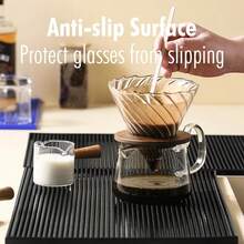 Alfombra de caucho para bar Cafetera Mostrador Alfombra para servicio de bar Alfombra para secar vasos para barista Cocktail Bartender Negro JIP4 - 2 piezas 30x15cm - Ver 12