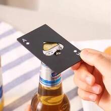 Beer Bottle Opener Spade A Credit Card Creative Playing Card Shaped Iron Alloy Home Tool Bottle Opener Screwdriver, Christmas Party Supplies, Family Dinner - màu đen - Xem 5